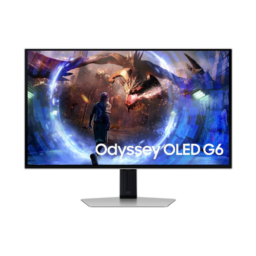 SAMSUNG Odyssey OLED G6 G61D Gaming Monitor, 27" QHD OLED Display, 240Hz Refresh Rate, 0.03ms (GtG) Response Time, AMD FreeSync Premium Pro Technology, Silver | LS27DG612SMXUE
